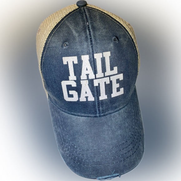 NWOT ADAMS TAIL GATE DISTRESSED TRUCKER CAPS🧢X✌️,BLACK/NAVY BLUE,OS,BNWOT✨$p🧢✨ - Picture 3 of 11